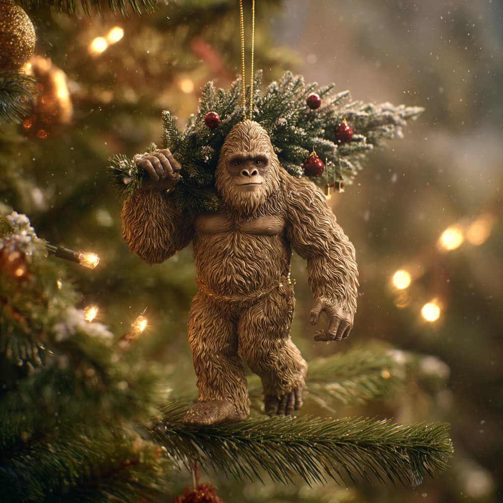 Novo Bigfoot Decoração De Natal Monstro De Pé Grande Pingente Acrílico
