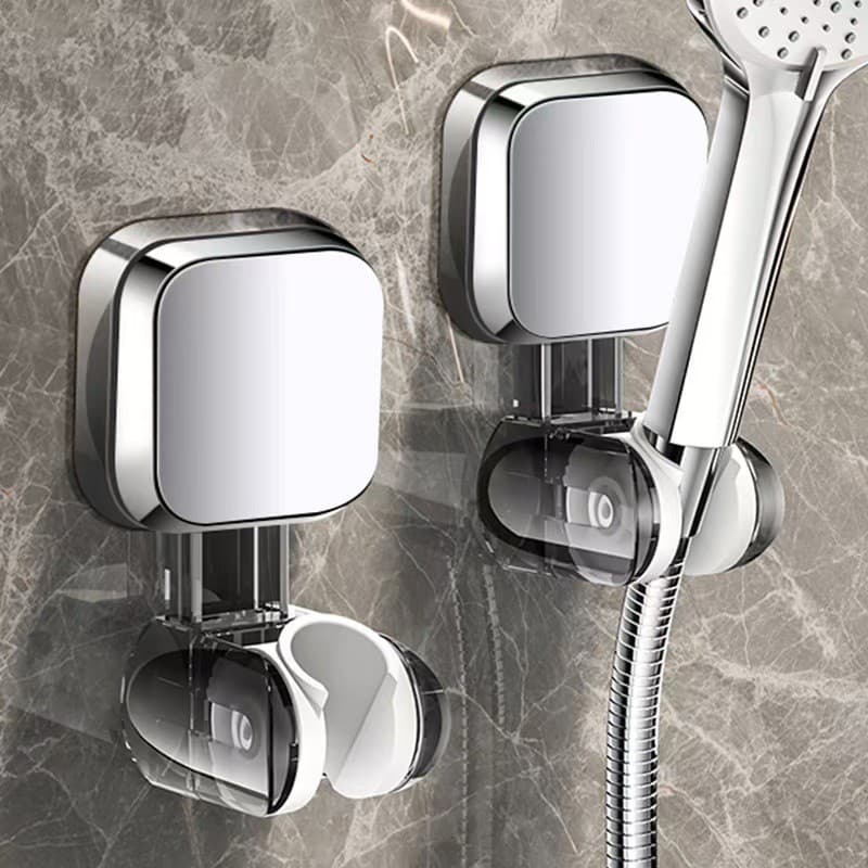 Suporte de chuveiro com ventosa para uso doméstico, suporte de chuveiro sem furos, base resistente, ferramenta de fixaçã