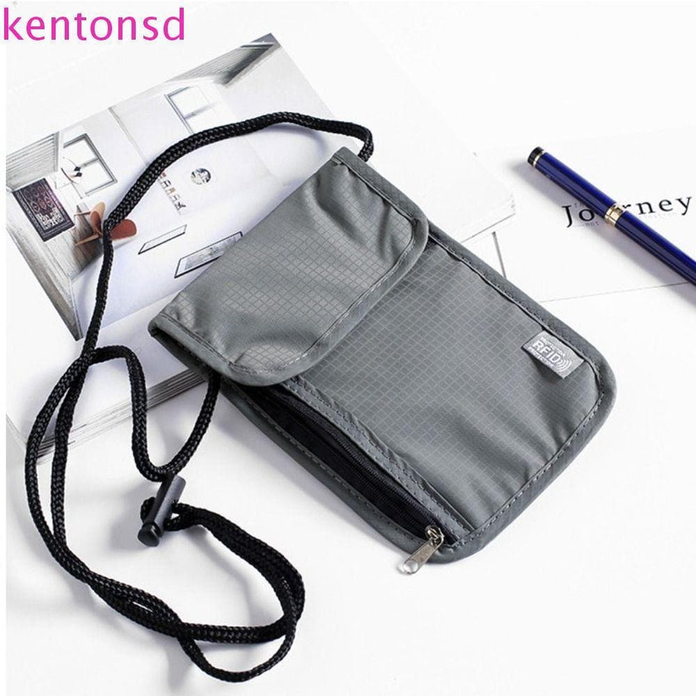 Bolsa Para Passaporte KENTONSD RFID , Carteira Pendurada No Pescoço Com Vários Bolsos , Capa De Crédito Documentos Multi