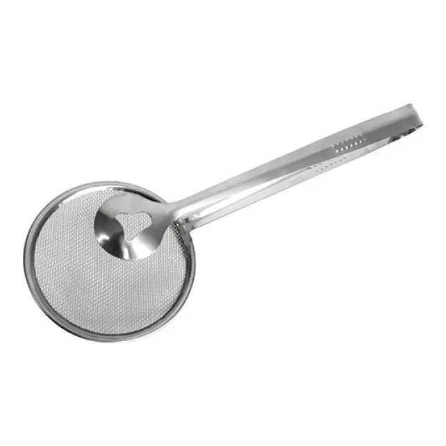 Escumadeira Pegadora Aço Inox P/ Fritura Pastel Batata Frita Prateado