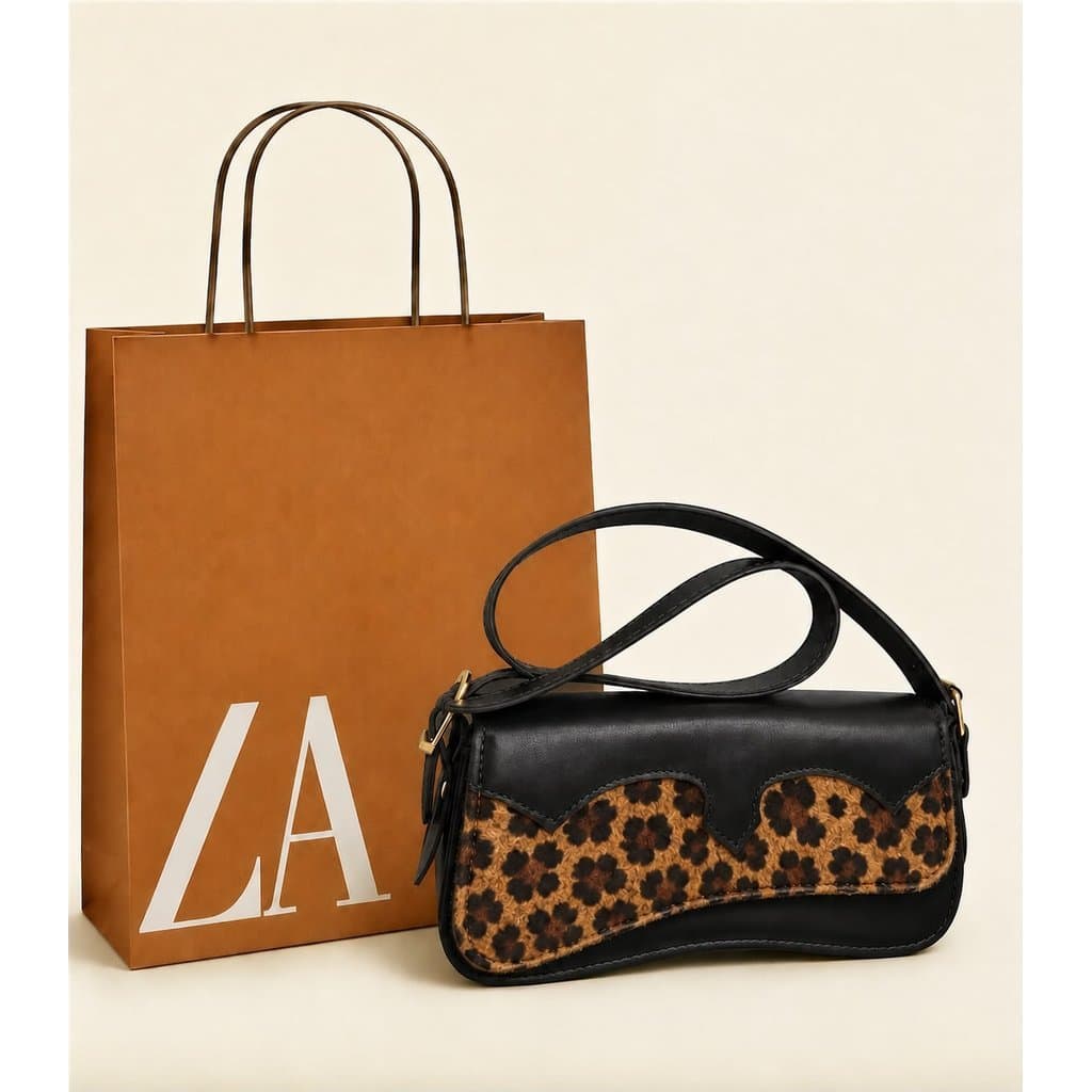 Bolsa Country Estampa de Oncinha Baguete de Ombro Envio Imediato