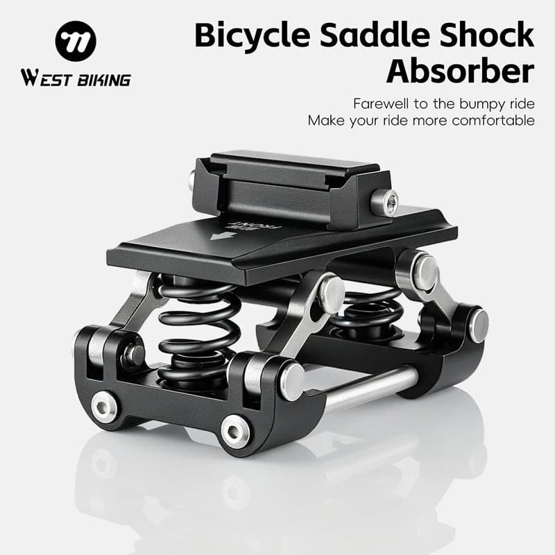 WEST BIKING Almofada De Assento De Ar Mola Amortecedor Dispositivo Suspensão Sela Bicicleta Dobrável Estrada MTB Luz Cho
