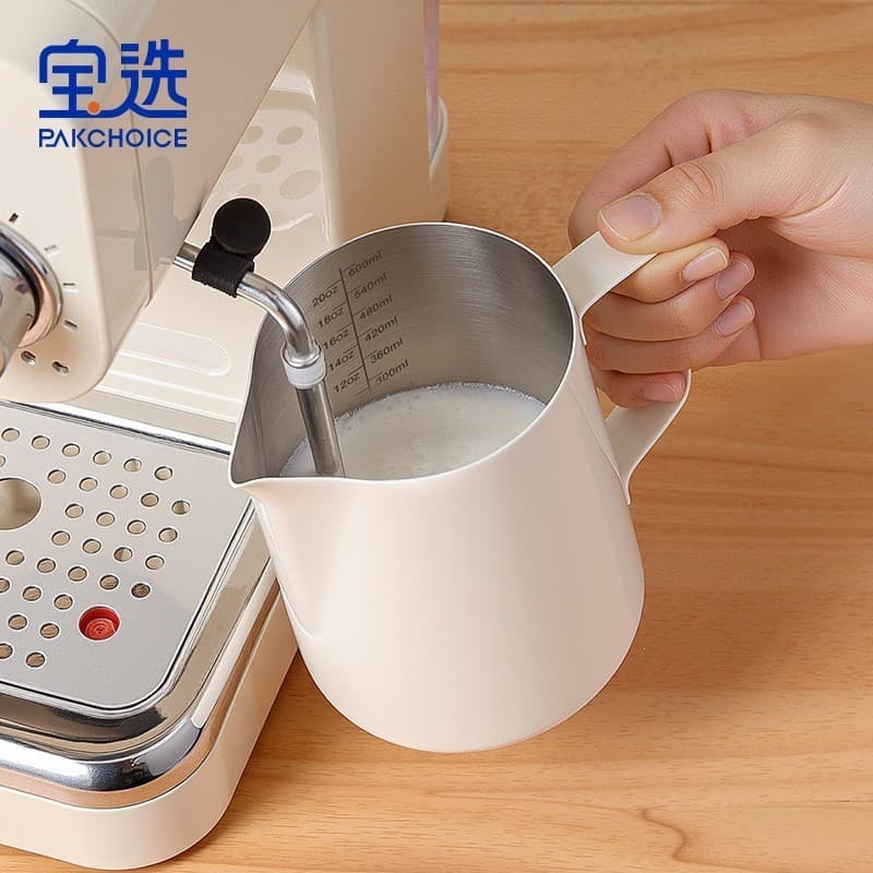 Baoxuan guirlanda cilindro café leite espuma copo guirlanda especial aço inoxidável tanque de leite guirlanda ferramenta