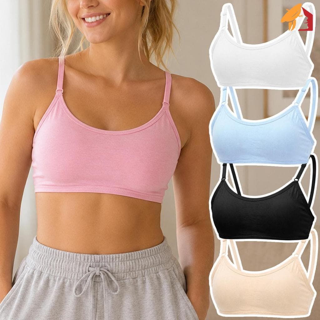 Sutiã De Treinamento Para Puberdade Adolescente Com Alça Ajustável-Algodão Macio Absorção De Suor-6 Cores , Roupa Íntima