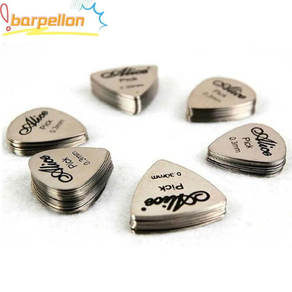 BARPELLON 1/5 Unidades De Palhetas Para Guitarra Acústica , Palheta De Metal Brilhante De Substituição , Aço Inoxidável