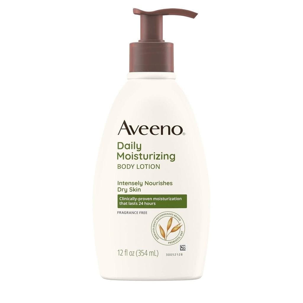 Loção Hidratante Diária para o Corpo Aveeno, contém ingredientes prebióticos de aveia, suave OJWA.