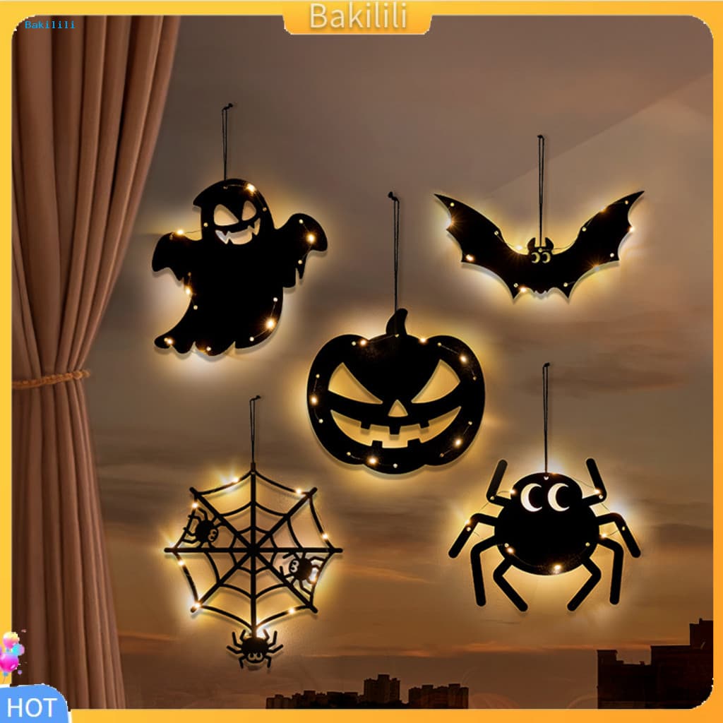 { Bakilili } Acessórios De Halloween Designs Decoração Suspensa De Abóbora Com Cordão Leve Ornamento Fantasma Não Tecido
