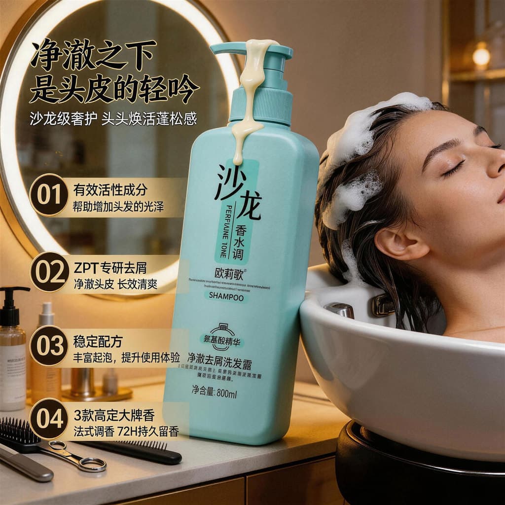 Perfume por atacado, shampoo de fragrância duradoura, anticaspa, controle de oleosidade, shampoo volumizador, reparador