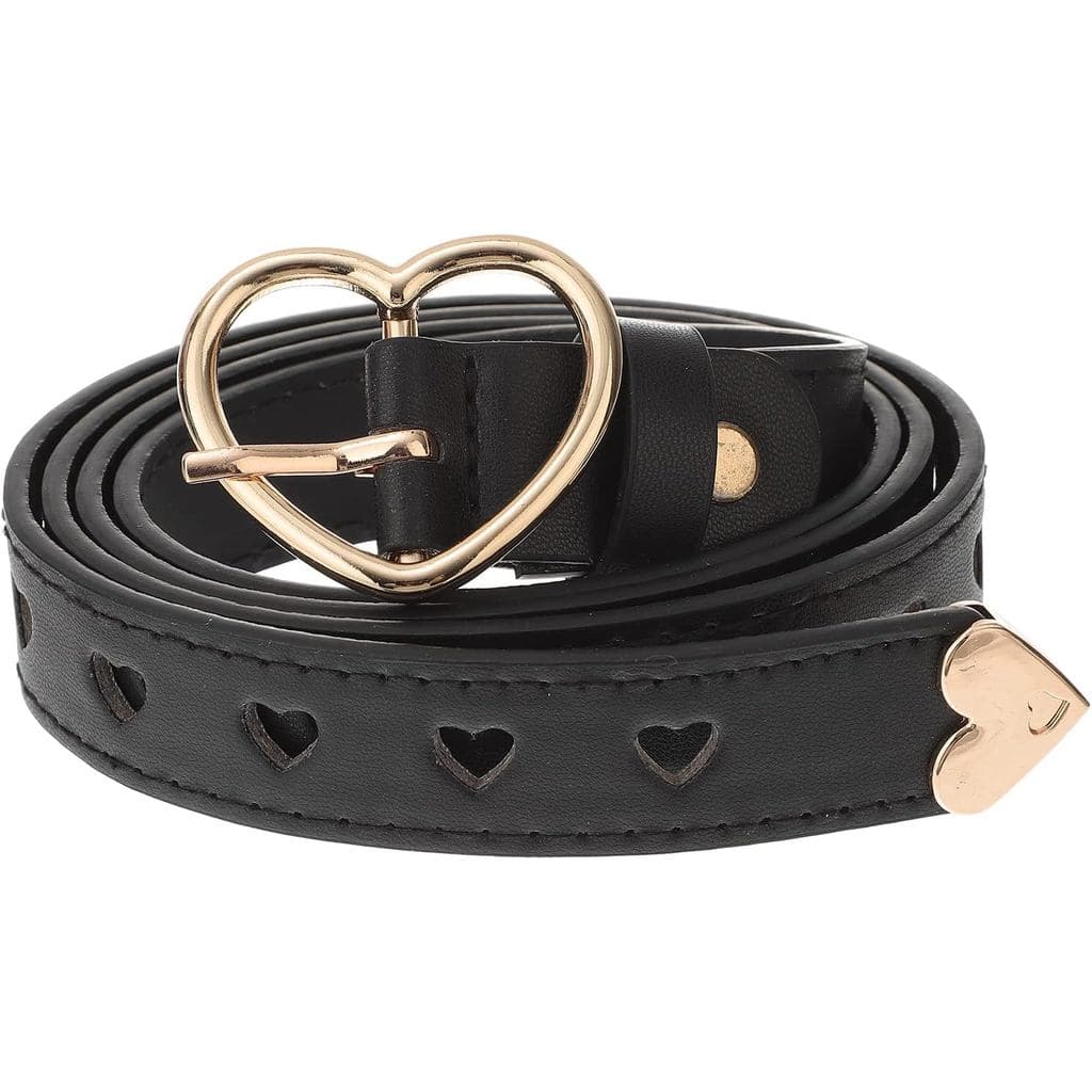 Cinto de Couro Feminino LUOZZY com Fivela em Forma de Coração para Vestidos, Calças Jeans e Calças, Cinto de Moda para M
