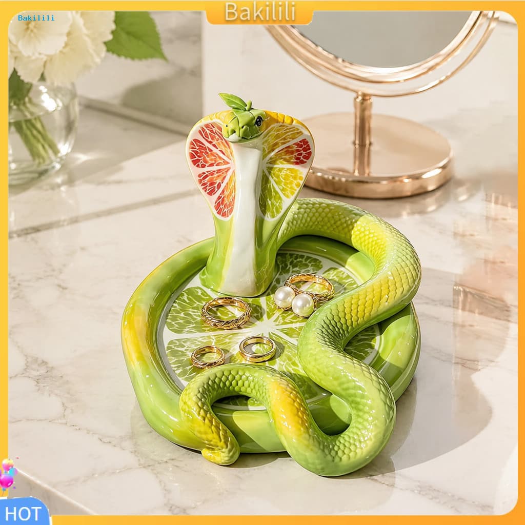 { Bakili } Prato De Bugigangas Decorativo Ornamento De Decoração De Casa Moderna Bandeja De Joias De Cerâmica De Cobra D