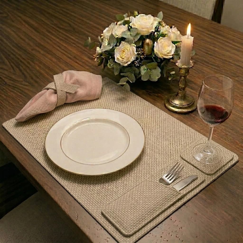 Kit Sousplat De Mesa Jogo Americano Elegante Eventos Jantar