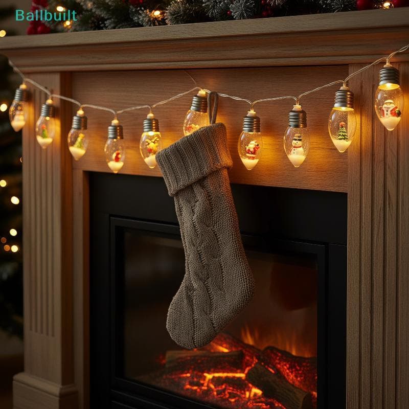 [BLU] Luzes De Corda De Guirlanda De LED De Natal Com Lâmpadas De Rena De Boneco De Neve De Papai Noel Para Escada , Lar