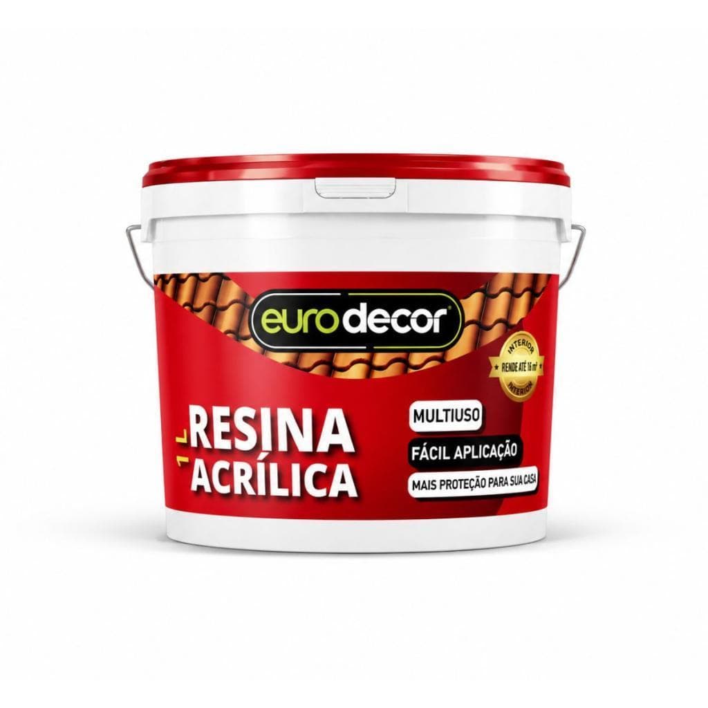 Resina Acrílica Eurodecor Incolor Acetinado Para Telhas 1l Incolor Acetinado
