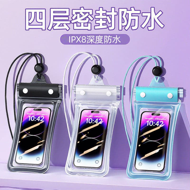 Bolsa à prova d'água para celular, foto, Ultra-transparente, tela sensível ao toque selada de quatro camadas, capa à pro