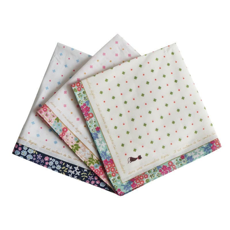 3 Pçs 33x33cm Dos Desenhos Animados Gato Flor Impresso Mulheres Bandanas Bolso Lenços De Algodão Macio Crianças Presente