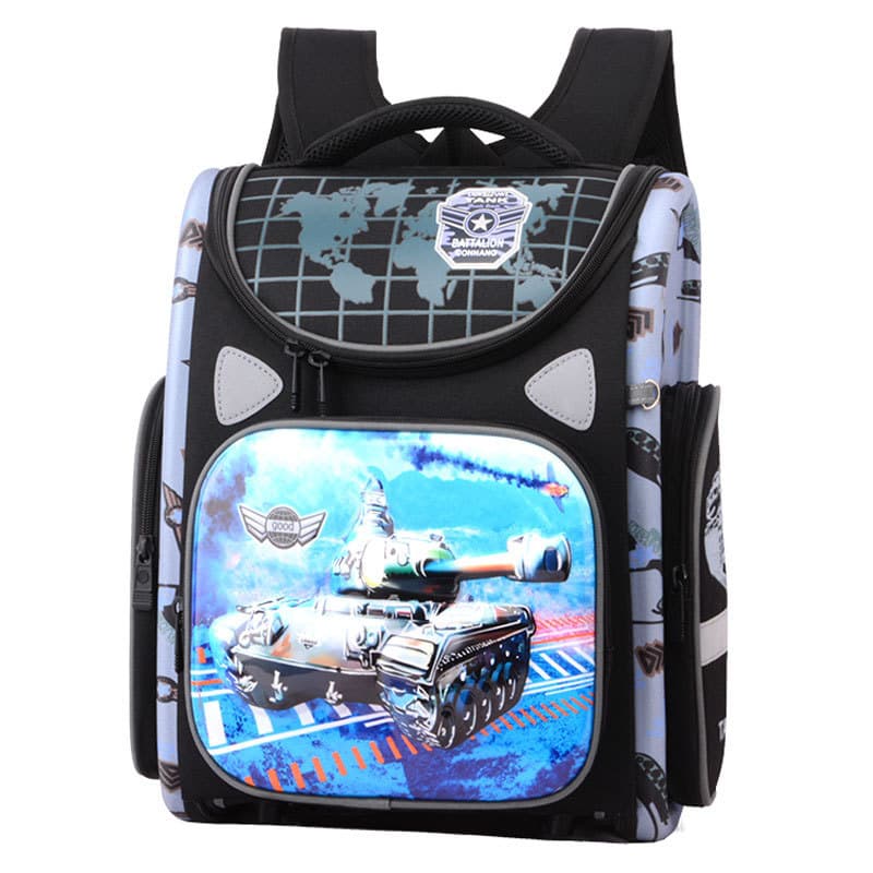 Mochila Espacial para Escola Primária com Proteção para a Coluna, Mochila Espacial Infantil, Mochila Escolar Dobrável co