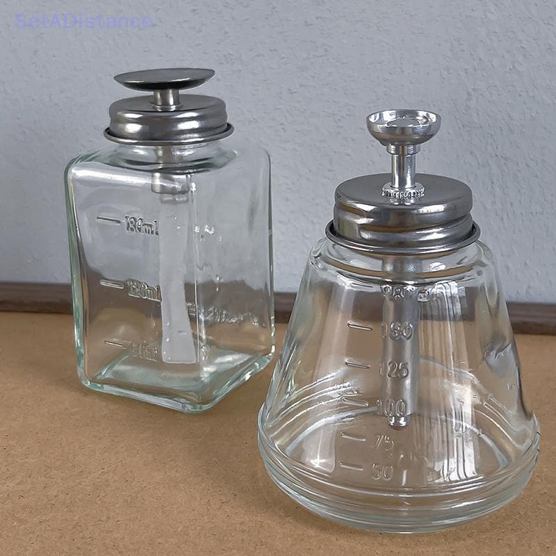 SetADistance 180ml Push Down Glass Vazio Bomba Dispensador Para Esmalte Álcool Removedor De Maquiagem Transparente Garra