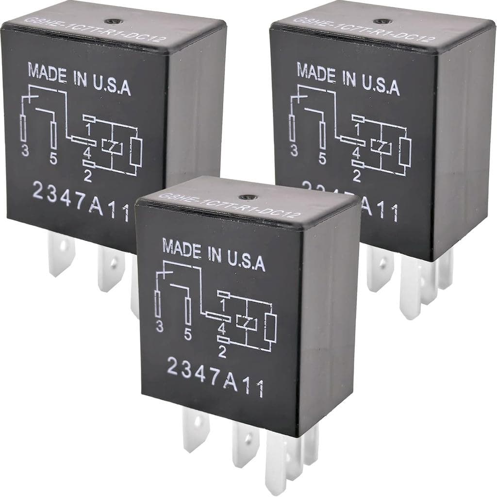 Conjunto de 3 Relés G8HE-1C7T-R1-DC12 - Relé Automotivo SPDT de 5 Pinos 40A 12VDC - Compatível com Veículos Jeep Selecio