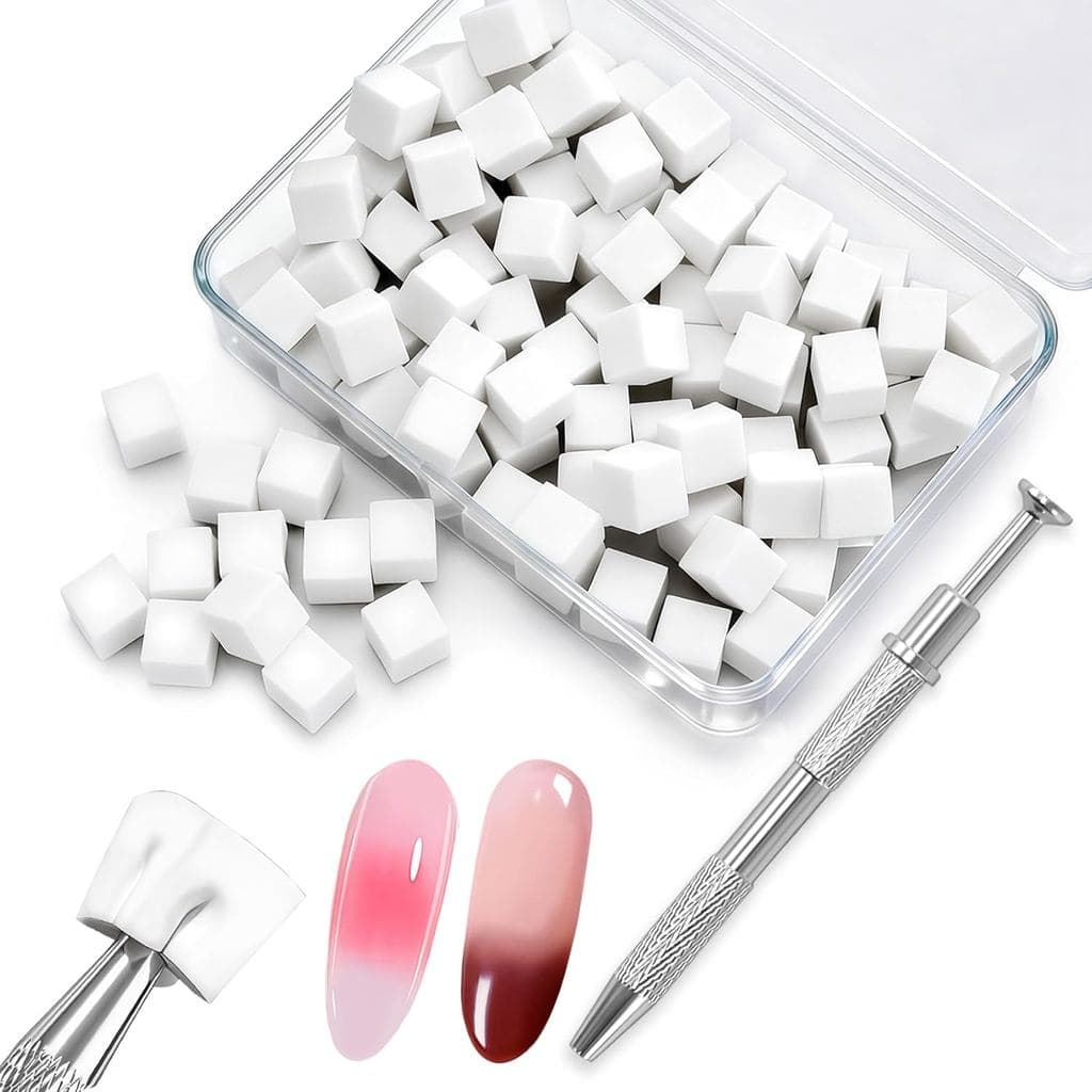 200 Esponjas para Unhas para Ombre: Esponjas Macias para Arte de Unhas com Caneta Aplicadora para Efeitos de Gradiente,