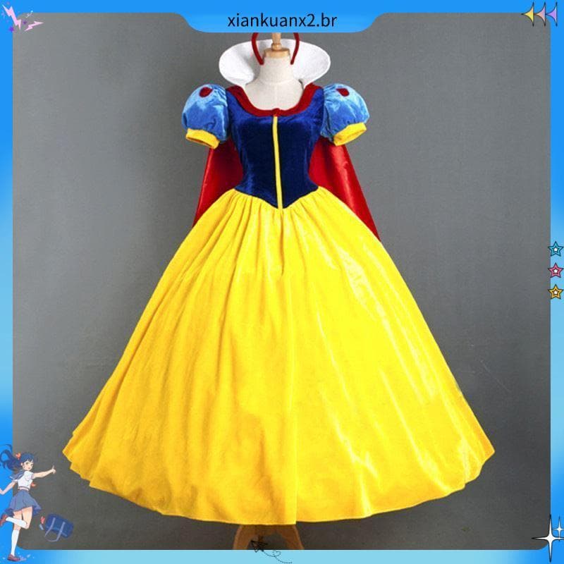 Código Branca de Neve Jogo Uniforme Chapeuzinho Vermelho Terno Traje de Palco de Halloween Adulto