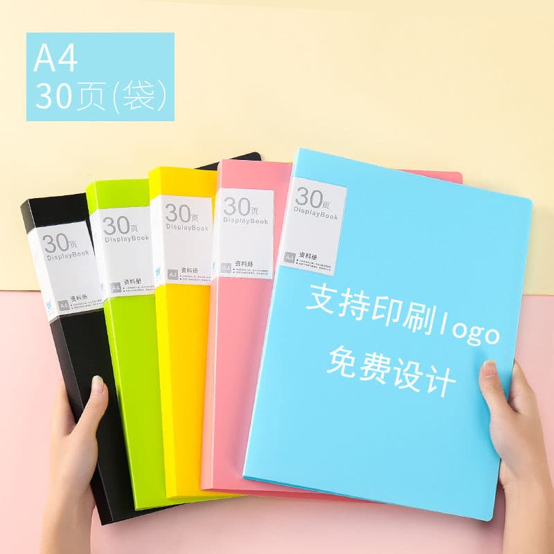 Pasta de arquivo A4 multicamadas com páginas transparentes, porta-documentos de folhas soltas para os estudantes armazen
