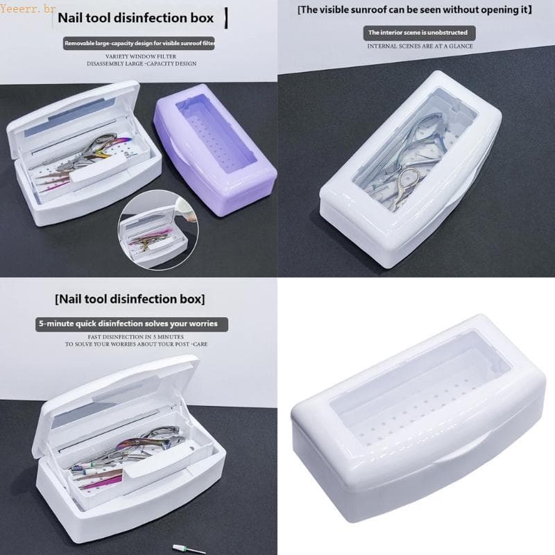 Yee Nail Tool Esterilizador Caso Eficiente Caixa De Limpeza De Instrumentos De Unhas Para Manutenção Diária
