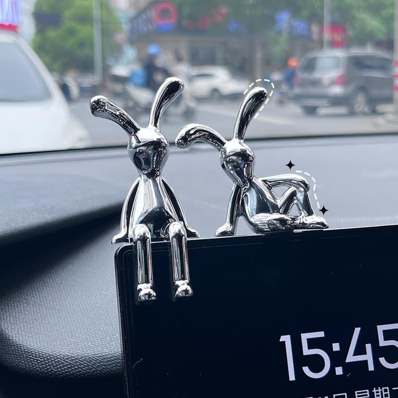 2025 Novo Enfeite de Painel de Carro de Luxo em Forma de Coelho, Decoração Interna Fofa e Kawaii, Envio Rápido, Acessóri