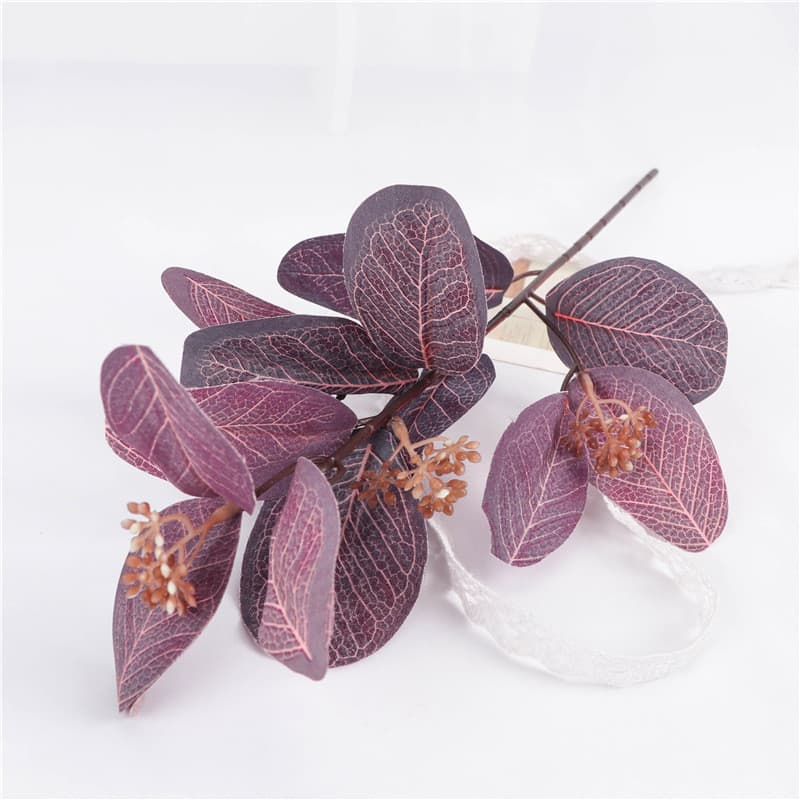 Fabricante de flores artificiais atacado fornecimento transfronteiriço único com frutas eucalipto simulação flor fotogra