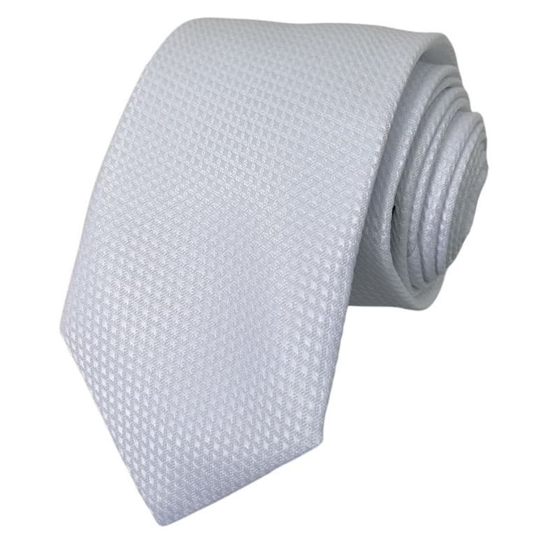 Gravata Masculina Branca Quadriculada Luxo Trabalhada Para Padrinhos de Casamento e Eventos no Geral