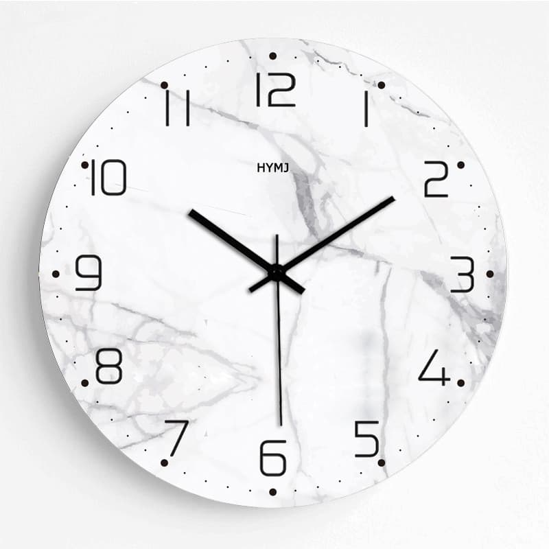 Moderno simples imitação de mármore relógio sala estar criativo nórdico mudo único quarto decoração relógio