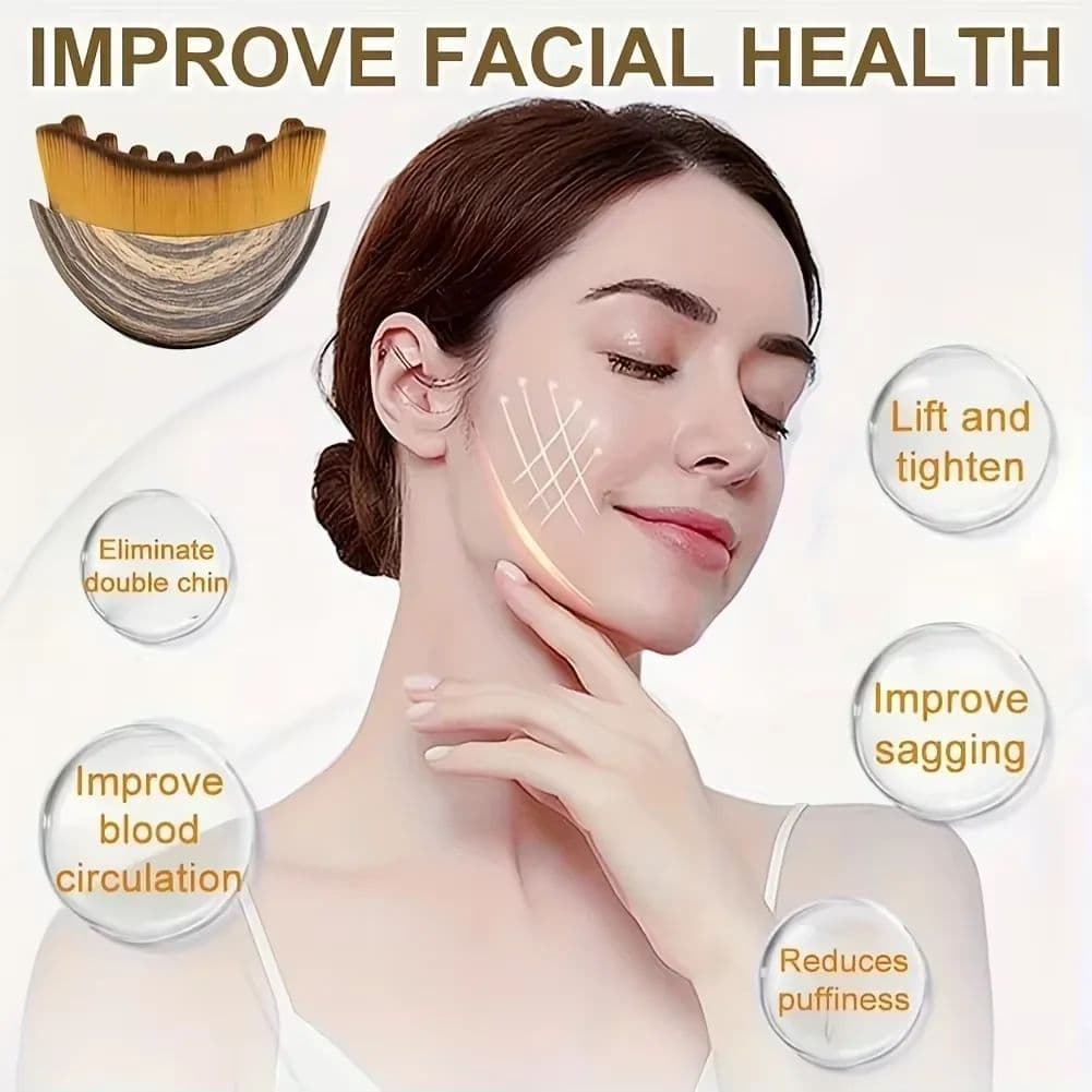 Escova Facial Linfática Gua Sha Neck Care Massagem Cerdas Macias Escultura De Limpeza Ergonômica