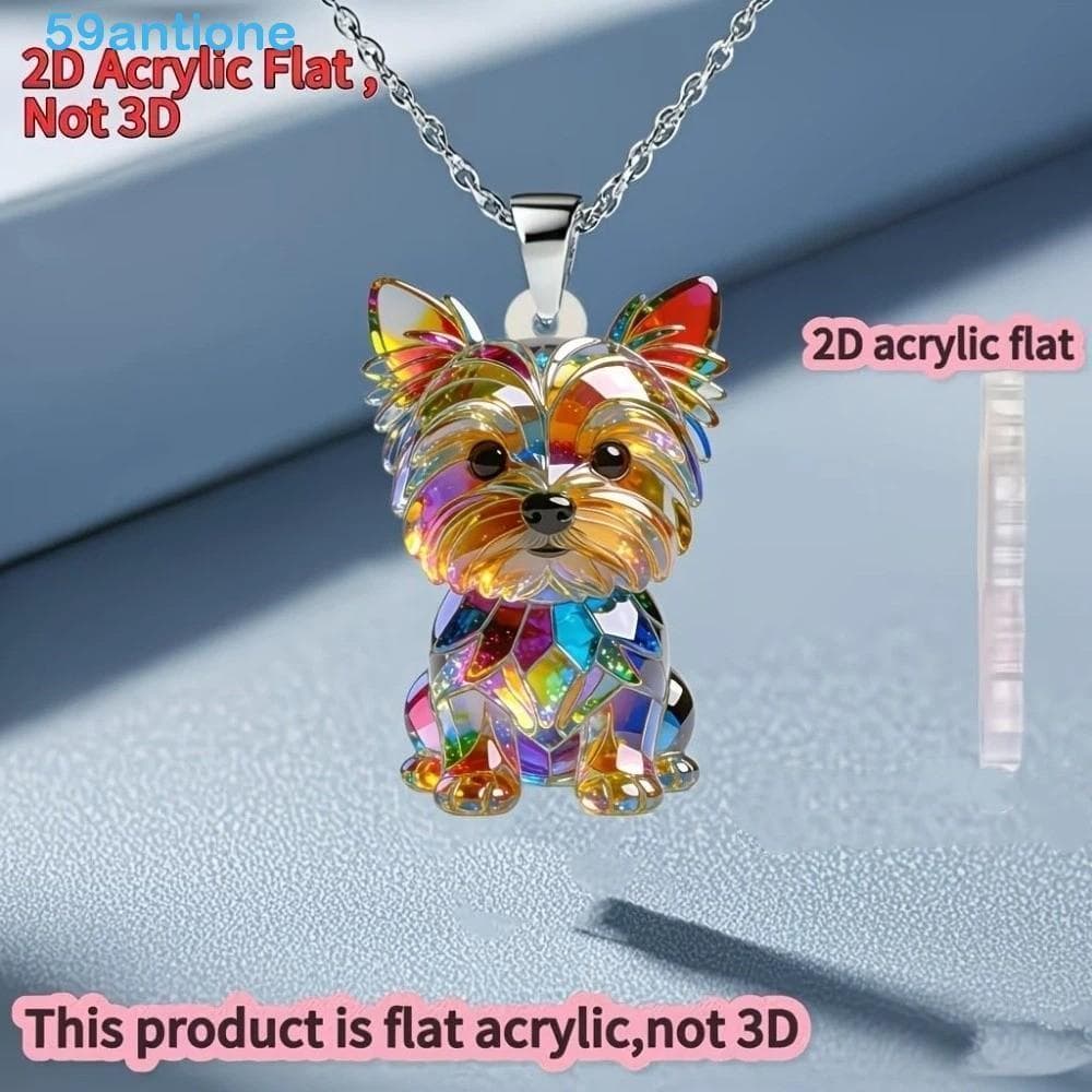 Colar ANTIONE Yorkshire Terrier , Corrente De Pescoço De Cachorrinho Fofo Da Amizade , Com Pingente De Cachorro Para Pre