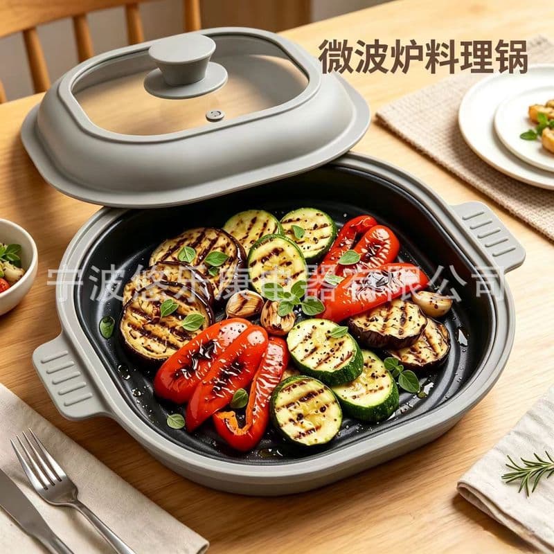 Frigideira Visual para micro-ondas, frigideira multifuncional para fritar, frigideira japonesa coreana antiaderente