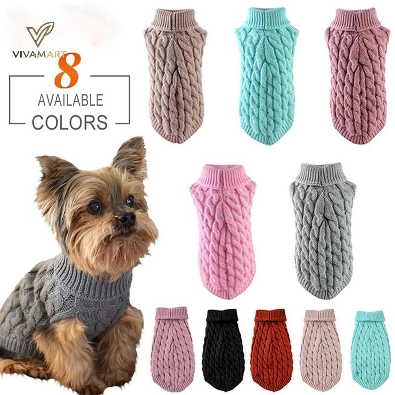 Vivamart Pet Cão Tartaruga Camisola Casaco Inverno Mais Quente Thiening Pulôver Roupas Moda Cor Sólida Para Animais De E