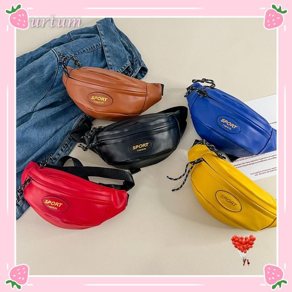 Bolsa Infantil URTUM , De Peito Com Zíper De Grande Capacidade Ombro À Prova D'água De Couro Esportivo Da Moda