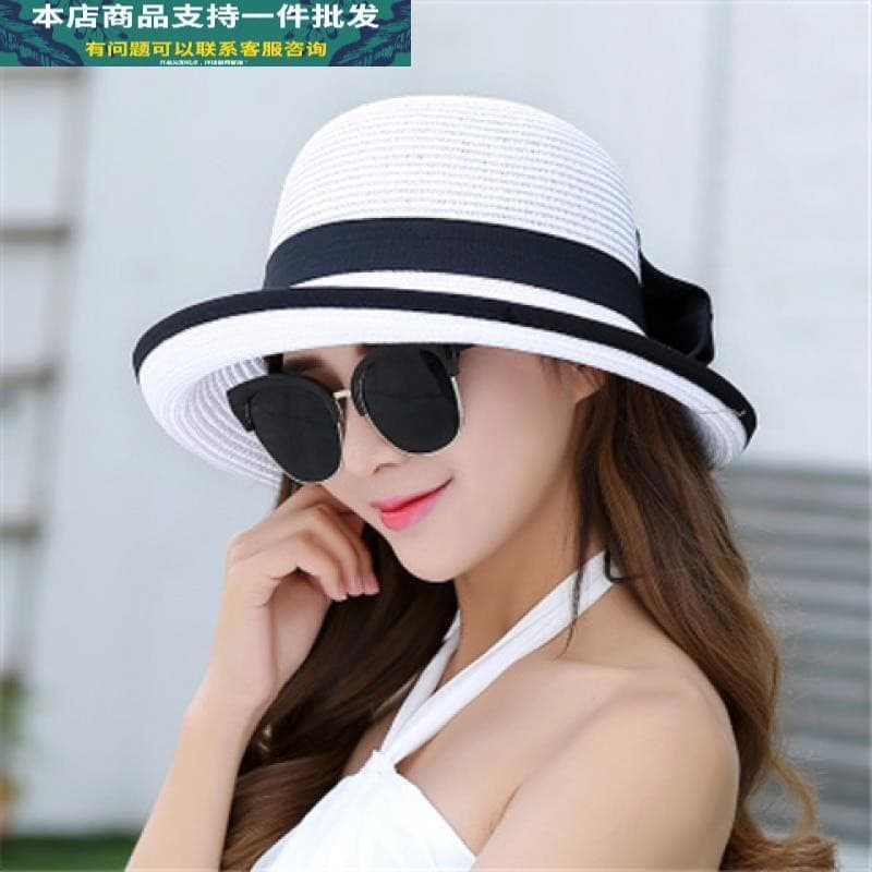 Chapéu de Palha Chapéu de Verão Feminino de Verão Japonês Fresco de Sol Anti-Ultravioleta All-Match Chapéu