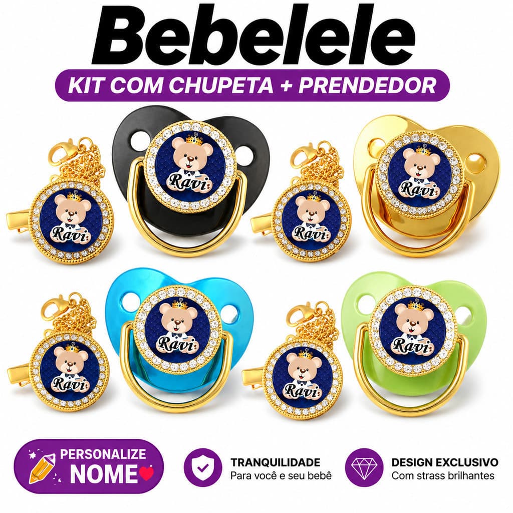 Chupeta de bebê em formato plano, incluindo clipe de chupeta prendedor chupeta para bebe