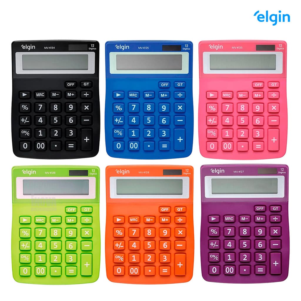 Calculadora de Mesa Elgin 12 Dígitos Função Correção Disponível em Várias Cores