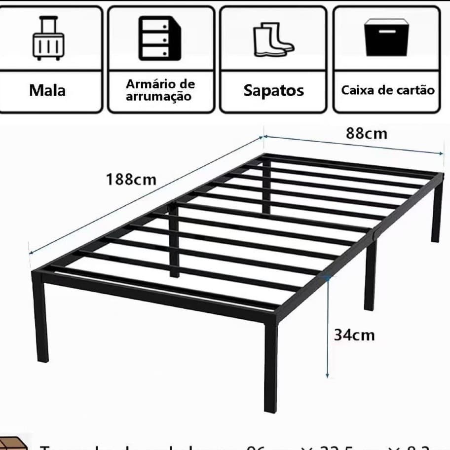 Cama de casal solteiro preta--21101