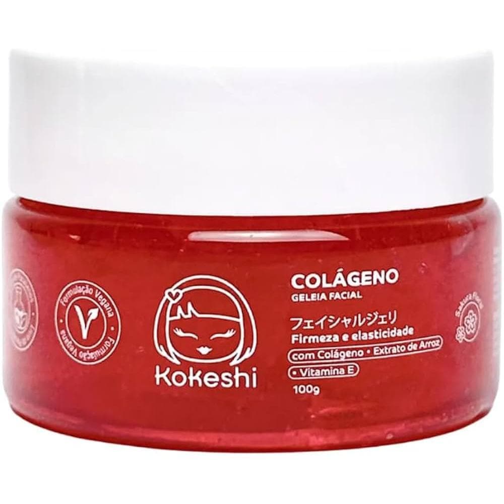 Gel Facial de Colágeno Kokeshi 100g Hidratante Firmador Iluminador | Pele Macia e Revitalizada