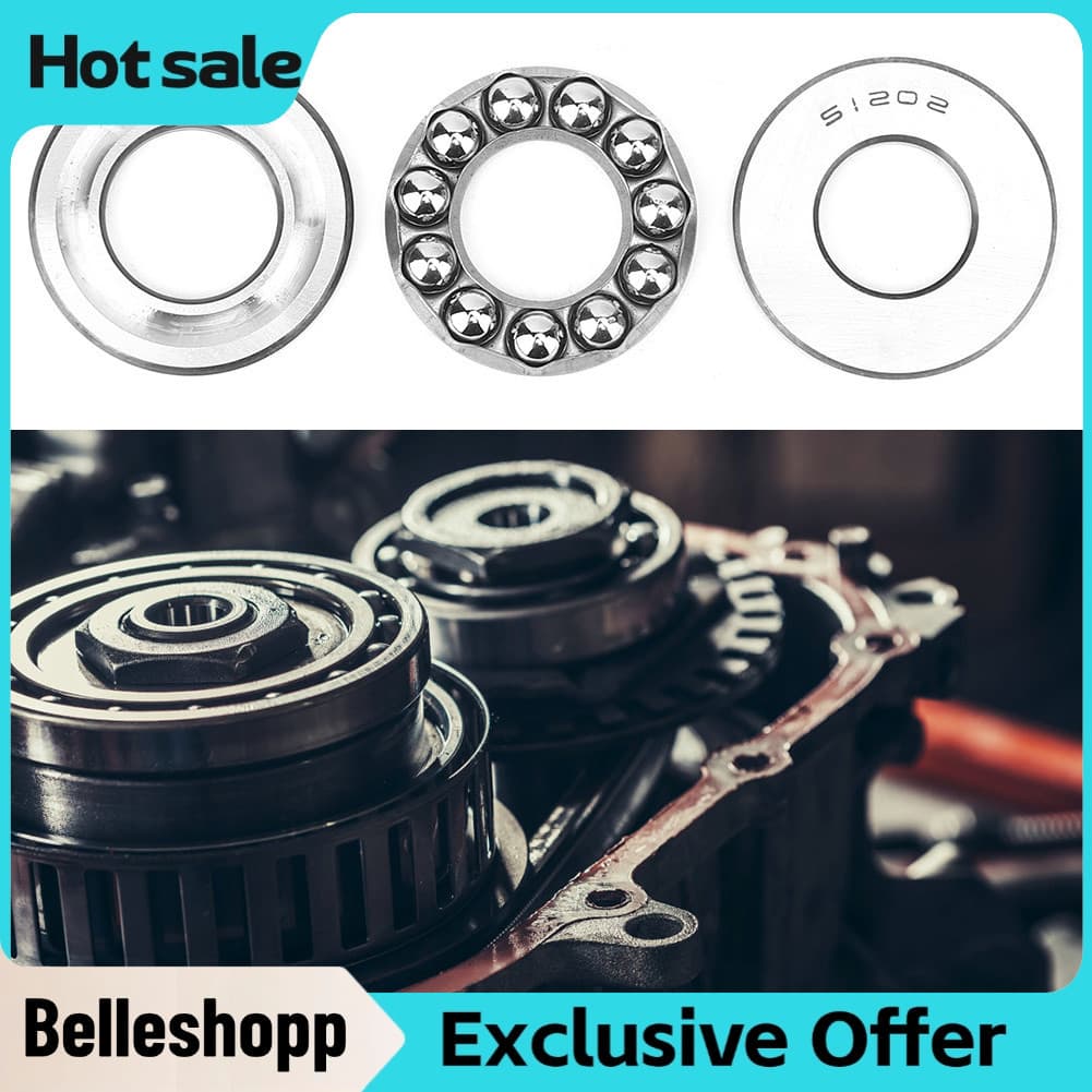 Belleshopp-br Belleshopp-br Rolamento de esfera de impulso plano 51202, acessórios de pressão para rolamentos verticais