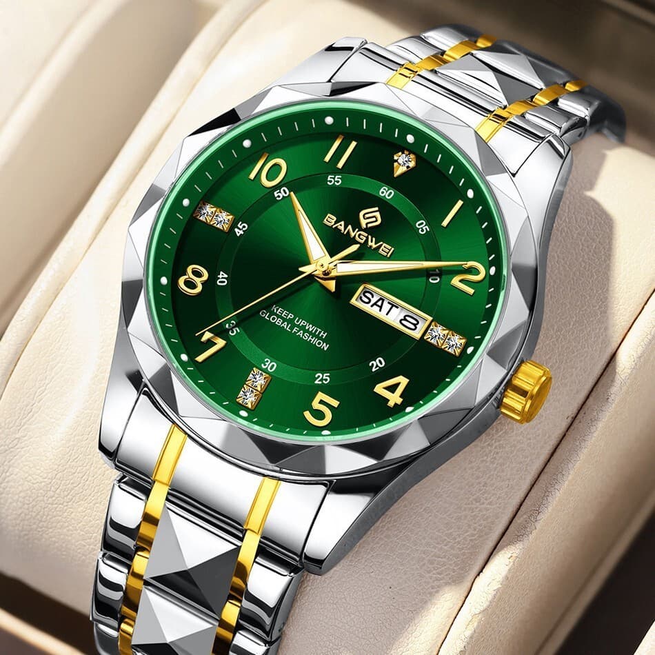 Moda Casual simples negócios grande mostrador relógio masculino de meia-idade idosos luminoso à prova dwaterproof água r