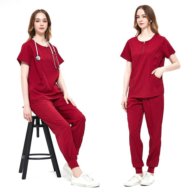 Uniformes médicos odontológicos transfronteiriços, uniformes de trabalho de enfermagem de duas peças para sala cirúrgica