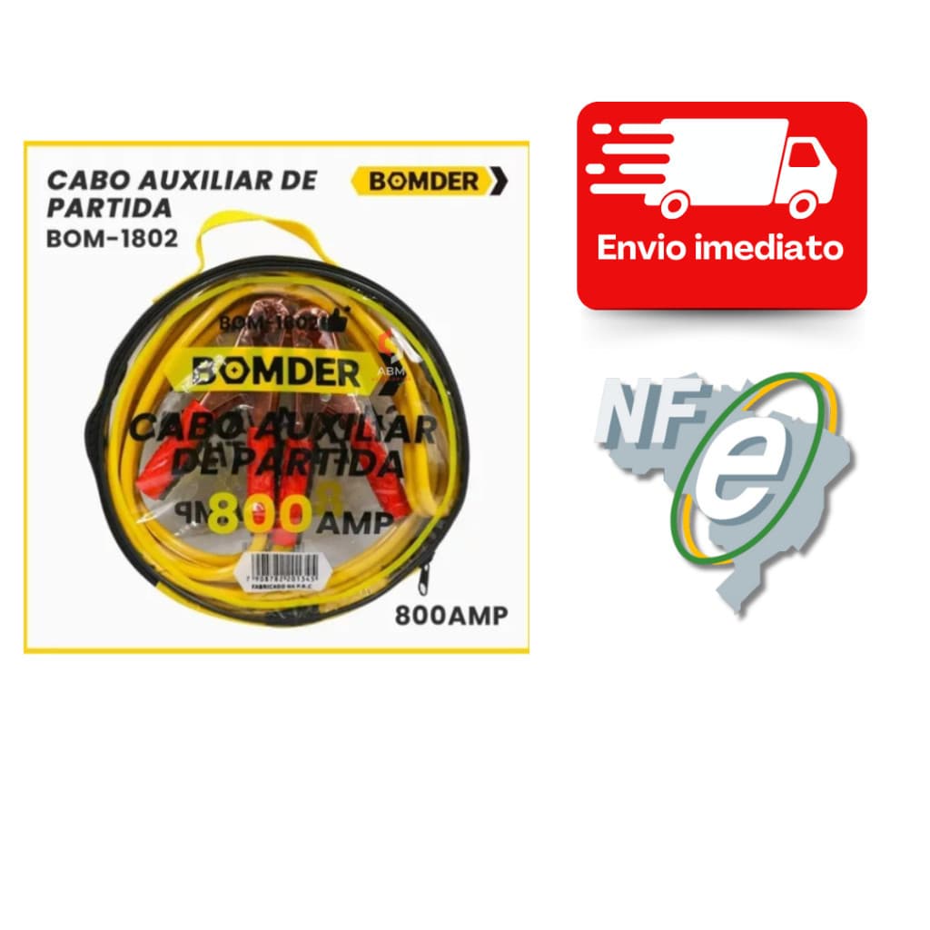 Cabo Carregador Bateria Chupeta Carro 800amp 2.2m Bom-1802