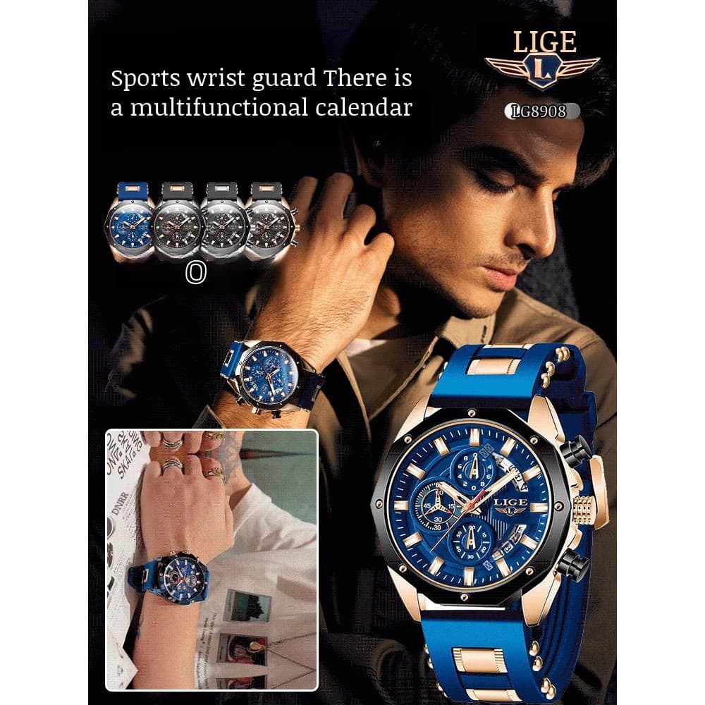 【Durável e Elegante】Sports Watch/Multi-Functional Calendar Watch For Men/Women/Outdoor/Everyday Use/Relógio Esportivo/Re