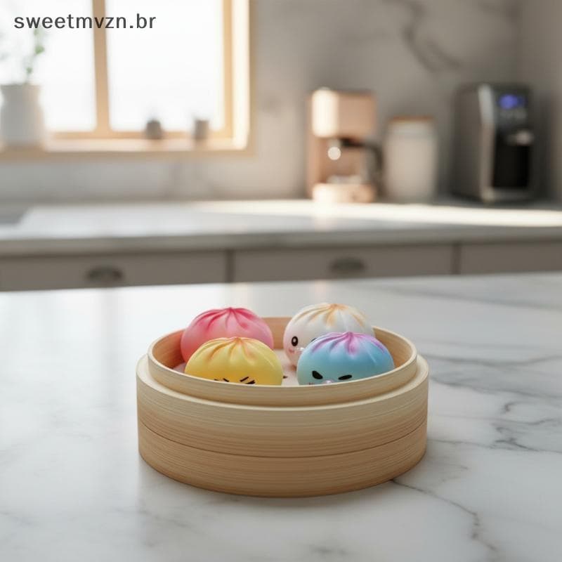 sweetmvzn Brinquedo Fofo De Pão Cozido No Vapor Com Recuperação Lenta E Design De Bolha Perfeito Para Alívio Do Estresse