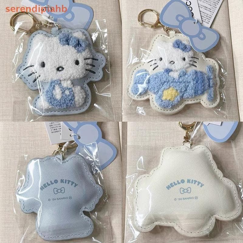 [serendipiahb] 1 peça Chaveiro fofo de desenho animado Hellokitty Sanrio KT cat anime, pingente de bolsa bordado em pelú