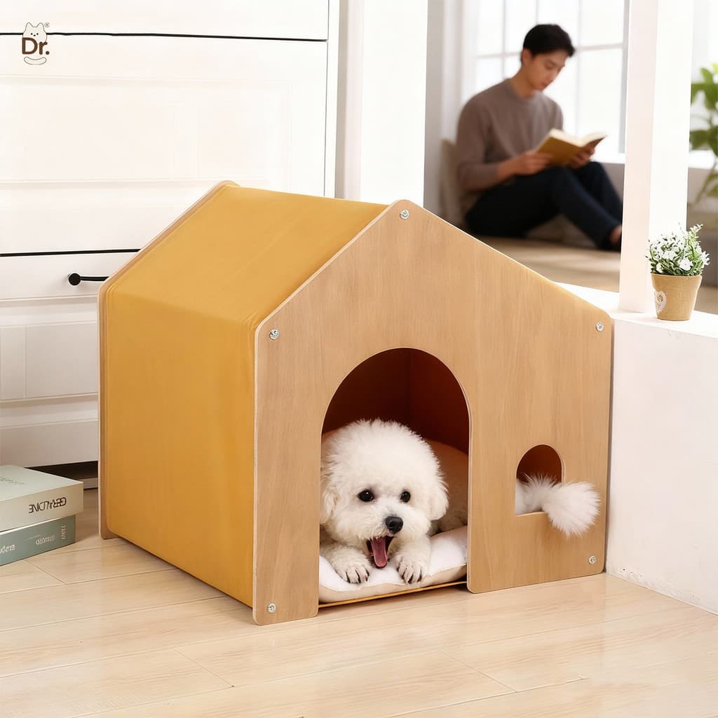 [Novo produto] Canil Sensação de Segurança Quatro Estações Casa de Cachorro Maca de Gato Cão de Estimação Casa de Madeir