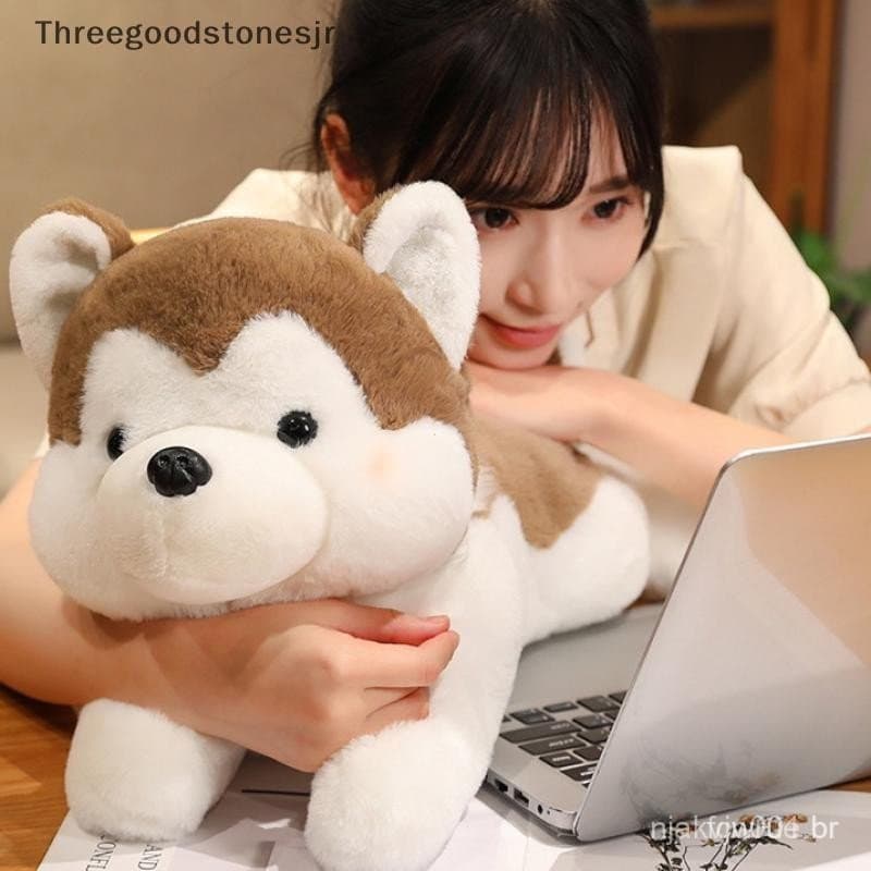 1pc 30/40cm Brinquedo de Pelúcia Macio Cachorrinho Marrom Kawaii Almofada