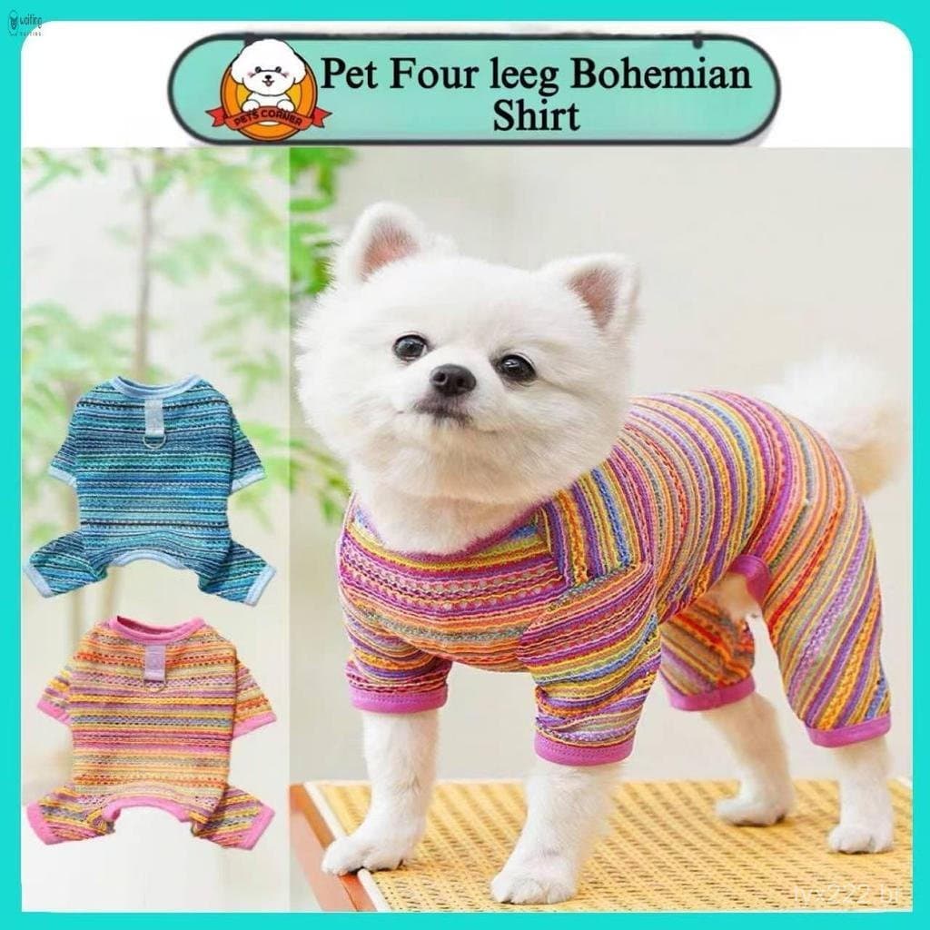 Roupas De Gato Para Cachorro Estilo Boêmio-Roupa De Animal De Estimação Respirável Oca De Quatro Pernas